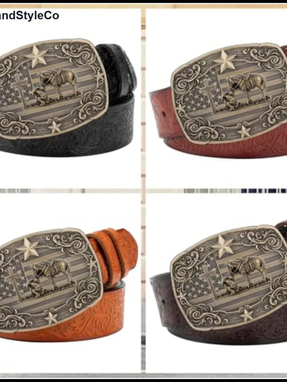 Vintage Western Cowboy Rodeo Cross Prayer Horse Belt Buckle Men